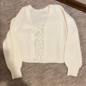 Aeropostale Cream Cardigan with Front Ties